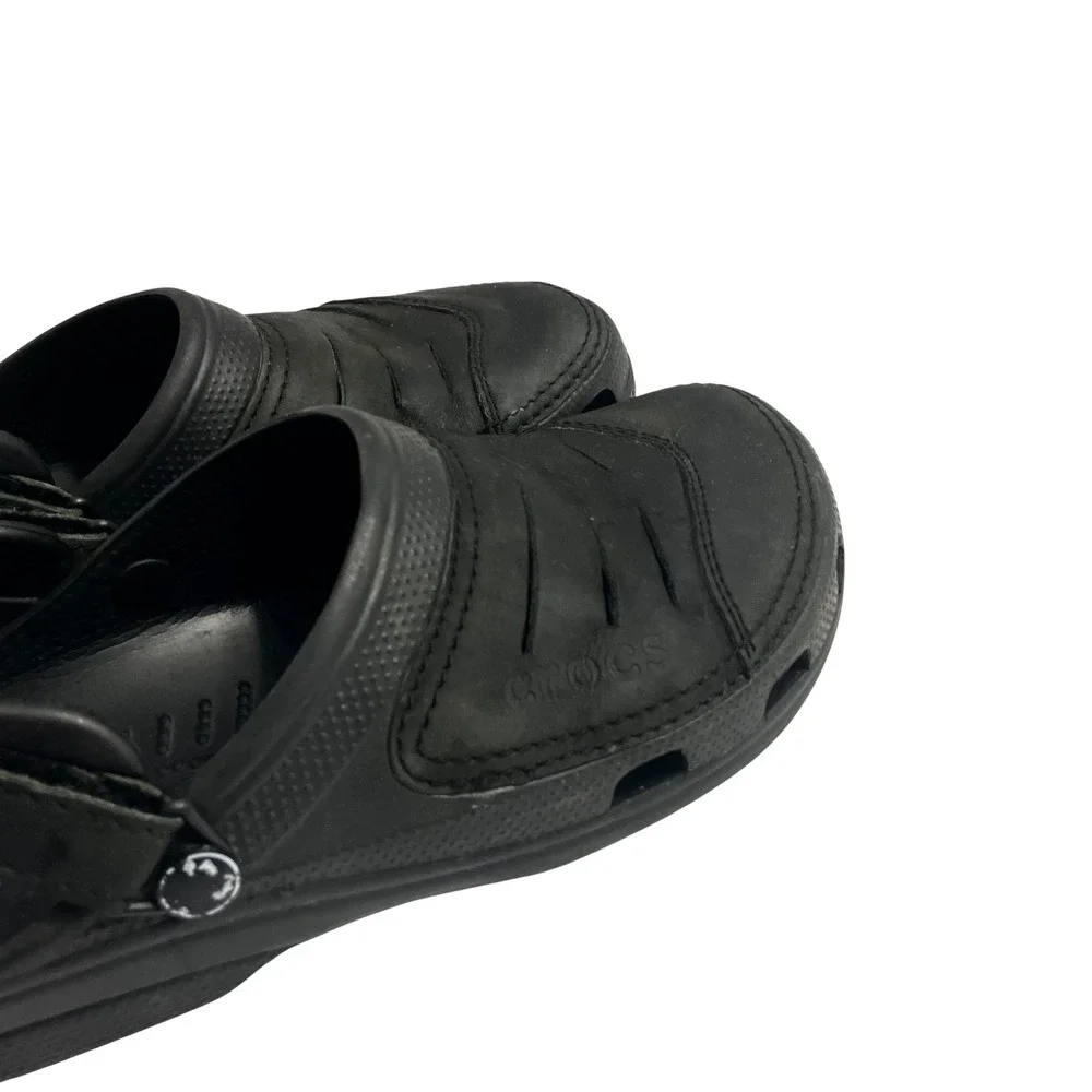 Crocs Men's Yukon Vista‎ II Black Clogs Sandals Size 11 comfort rubber leather
